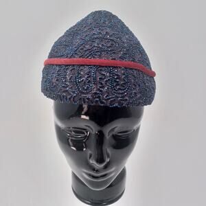 Vintage Grace's Nashville 1920's Beaded Hat Handmade Hand Beaded